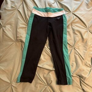 Aeropostale Cropped Black and Teal Leggings
